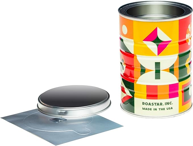Retro Tin Can, Studio MPLS Designs, Collectable, Peel & Stick Valved End with Metal Lid, 8-12oz (4.0625 x 5.5 in) (Retro Block Design) - Image 4