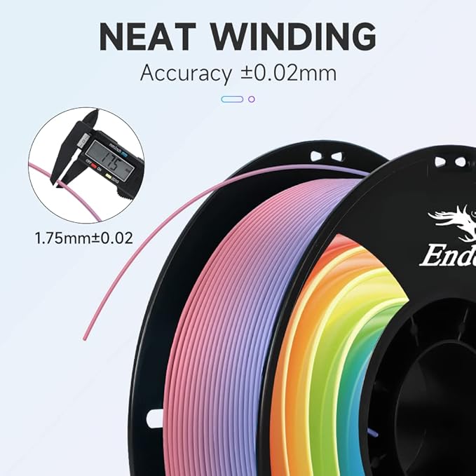 Creality 3D Printer Filament, Rainbow PLA+ Filament 1.75mm, Multicolor PLA Plus Strong Toughness Dimensional Accuracy +/- 0.03mm, PLA Pro for Most 3D Printer, 1KG Spool(2.2lbs) - Image 2
