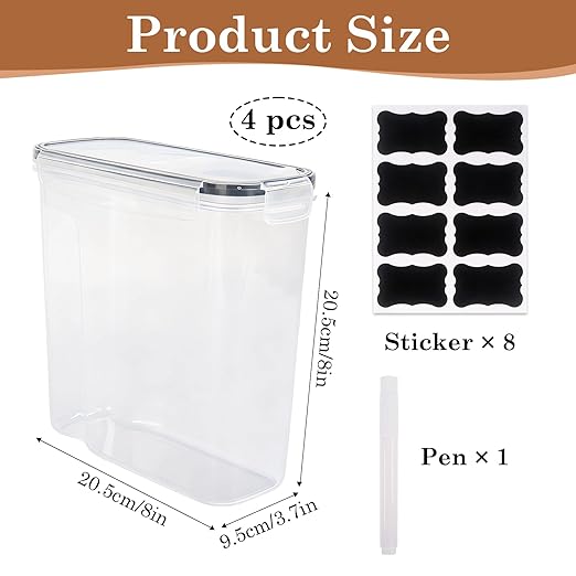 Klmnop 4 Pack Filament Storage Box, Portable 3D Printing Filament Container with Labels & Pen, Water-Proof and Dust-Proof Sealing for Storage and Organization(8.1×8.1×3.7Inch) - Image 2