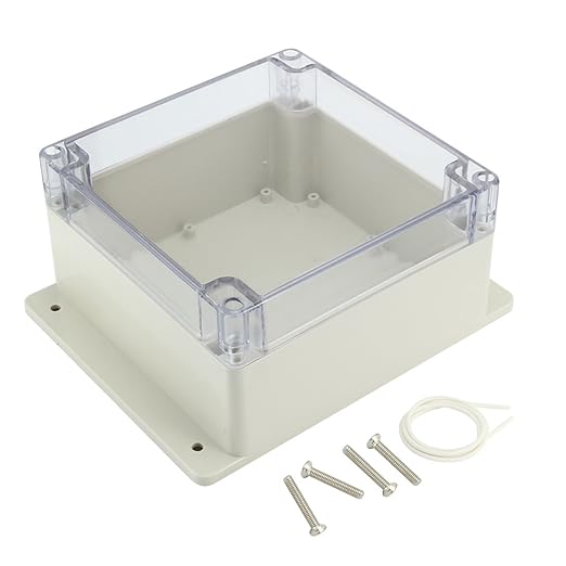 Waterproof Dustproof ABS Plastic Junction Box Universal Electric Project Enclosure with PC Clear Transparent Cover 6.3"x6.3"x3.54"(160mmx160mmx90mm) by AWCLUB