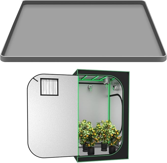 Grow Tent Mat Grow Tents Silicone Drip Pan, Grow Tent Complete System Mat with Raised Edge, Weed Growing Kit Indoor Tray Growing Tent Mat, Non-Slip Waterproof Weed Tent Pad Floor Pan 23.6"x 23.6" by ANLEBUYUSOfficial