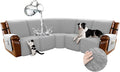 Arfntevss Waterproof Recliner Sectional Couch Covers for Reclining Sectional L Shape Sofa Cover Non Slip Washable Recliner L Shaped Slipcover Sets for Dog Furniture Protector (5 Seater, Dove Gray) by Arfntevss