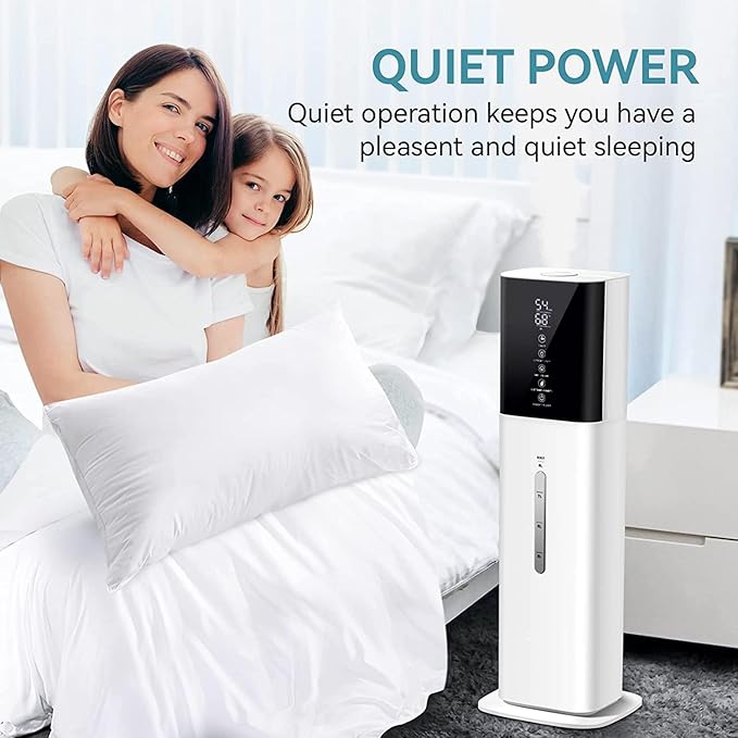 Humidifiers for Home, 8L Water Tank, Essential Oil Diffuser, Top Fill Humidifier, Low Noise, Cool Mist Humidifiers for Large Room, 3 Mist Level, 12H Timer, Customized Humidity, 360° Nozzle - Image 4