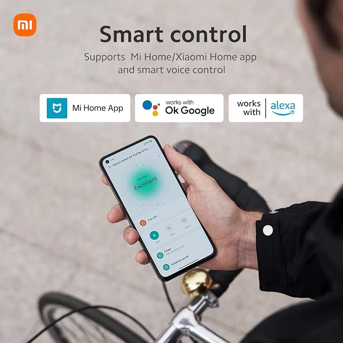 Xiaomi Air Purifiers for Home Bedroom, H13 True HEPA Filter, Ultra Quiet, Smart Control, Air Quality Sensor, Small Large Room Cleaner for Pets, Dust, Allergies, Wildfire, Smoke, Auto, 4 Compact - Image 4