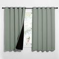 NICETOWN Greyish Green 100% Blackout Lined Curtains, 2 Thick Layers Completely Blackout Window Treatment Thermal Insulated Drapes for Kitchen/Bedroom (1 Pair, 62" Width x 63" Length Each Panel) by NICETOWN