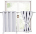 Hiasan RV Blackout Curtains for Bedroom, 52 x 36 Inches Long - Thermal Insulated & Energy Saving Window Curtains for Living Room, 2 Drape Panels Sewn with Tiebacks, Greyish White by Hiasan