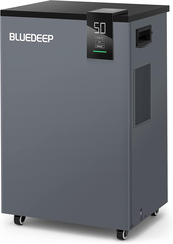 BLUEDEEP 190 Pints Commercial Dehumidifier with 6.56ft Drain Hose and 1.75 Gallon Water Reservoir, Water Damage Restoration Dehumidifier, for Basements, Industrial or Commercial Spaces and Job Sites by BLUEDEEPCommercialDehumidifi
