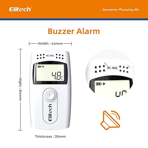 Elitech Digital Temperature Humidity Data Logger Medical Refrigerator Thermometer Vaccine Fridge Temperature Monitor, RC-4HC, 5 Pack - Image 3
