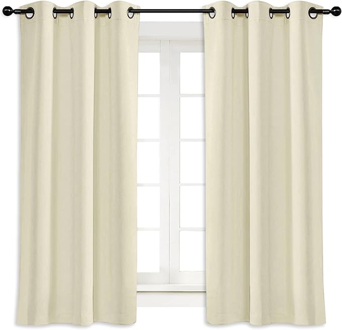 NICETOWN Blackout Curtain Blind for Bedroom, Single Panel, W42 x L54 inches, Beige, Thermal Insulated Grommet Blackout Room Darkening Drape/Drapery by NICETOWN