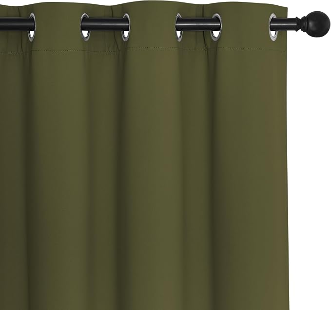 NICETOWN Olive Green Blackout Curtains for Bedroom 72 Inches Long, Thermal Insulated Room Darkening Grommet Window Curtains for Living Room Nursery, 66 inch x 72 inche, 1 Panel - Image 7