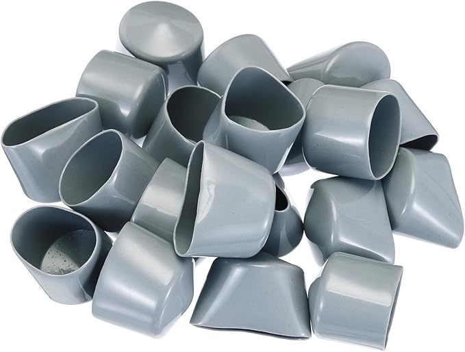uxcell 20pcs Rubber End Caps 35mm ID Vinyl PVC Round Tube Bolt Cap Cover Screw Thread Protectors Grey - Image 4