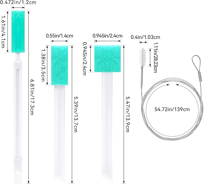 Ice Maker Cleaning Brush Set, Small Cleaning Brushes for Narrow Crevices and Long Pipes, 8 Pcs Tight Places Cleaning Brush and 2 Pcs Tube Brush - Image 7