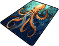 Wall-to-Wall Carpeting, Submarine Octopus Pattern Printing Moisture Barrier Area Rugs Fade Resistant, Flame Resistant, Quick Dry, Waterproof Floor Carpet for Living Room Bedroom, 72 x 108 Inch by Snarena