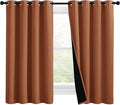 NICETOWN 100% Blackout Curtains 57 inches Long, Double-Deck Completely Blackout Window Treatment Thermal Insulated Lined Drapes for Small Window (Burnt Orange, 1 Pair, 55 inches Width Each Panel) by NICETOWN