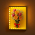 Dried Flower Shadow Box with LED Light | Changeable Artwork Display & Storage Frame | Wall-mounted & Tabletop Photo Album Display Frame (Orange) by LuxRound