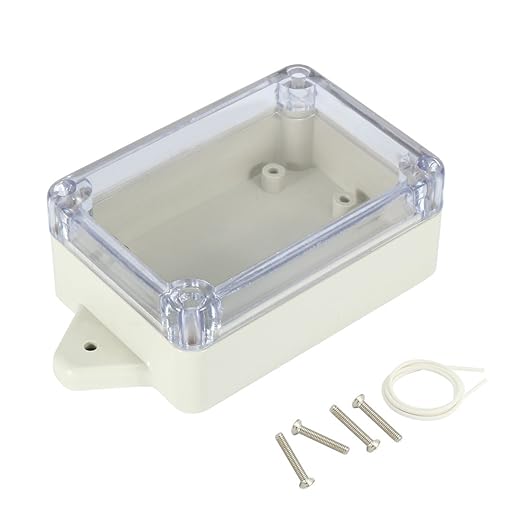 ABS Plastic Junction Box, Dustproof Weatherproof IP65 Electrical Box - Universal Project Enclosure Pale Pale Grey, with PC Transparent/Clear Cover and Fixed Ear 3.3"x2.3"x1.3"(83x58x33mm) by AWCLUB