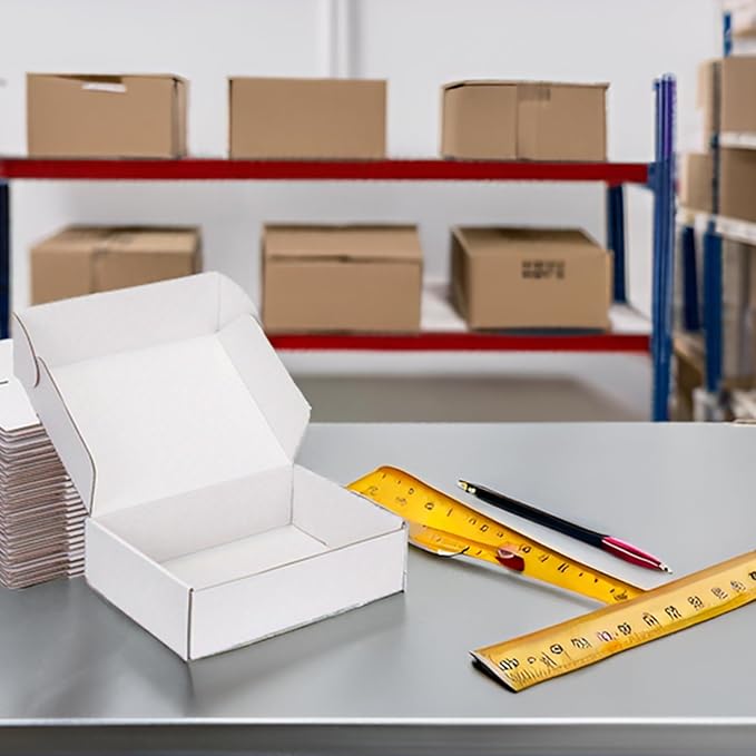 Small Shipping Boxes 8x5x2 Inch (25 Pack) - Sturdy White Corrugated Cardboard Boxes for Small Business, Ecommerce, Mailing & Packaging | Recyclable Gift & Storage Boxes - Image 4