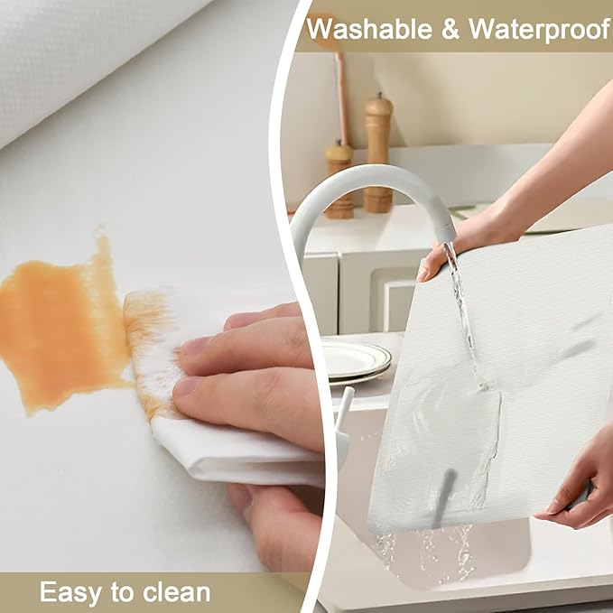 Cohoo Home Drawer Cabinet and Shelf Liner, 24in×11.8Ft Shelf Liners for Kitchen Cabinet Non Slip, Non Adhesive Kitchen Drawer Cupboard Mat, Durable Strong Grip Washable Bathroom White - Image 4