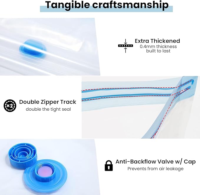 Filament Storage Bag kit 36 pcs,1 Bag Store 2 Spool Total 20, Box 10 Bags/Desiccant/Clip/Humidity Indicator Card/Hand Pump, Vaccum Seal PLA Storage Rack or Using After Filament Dryer Box - Image 5