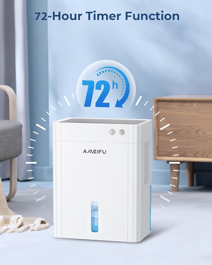 Dehumidifier for Home, 135 OZ Water Tank (1100 sq.ft), Quiet Dehumidifier for Bathroom Bedroom RV Closet with Timer Setting, Auto Shut Off, 7 Colors LED Light, Sleep Mode, White (Beige) - Image 8