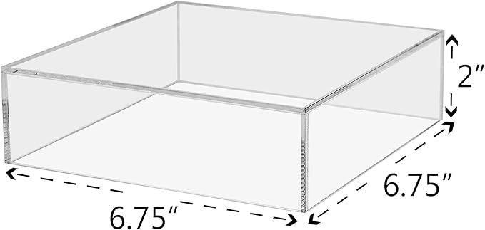 4 Pack Clear Acrylic Display Box with One Open Side No Lid 6.75" x 6.75 x 2 Versatile Plexiglass Merchandise Storage Bin or Retail Product Riser by Marketing Holders - Image 6