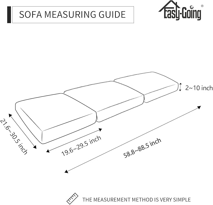 Easy-Going Stretch Individual Chair Couch Cushion Cover Sofa Cushion Furniture Protector Sofa slipcover Soft Flexibility with Elastic Bottom (3-Piece Sofa Cushion Cover, Navy) - Image 3