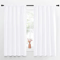 NICETOWN Bedroom Window Curtain Panels - Window Treatment Rod Pocket Drapes for Nursery (White, 2 Panels, 52" by 63") by NICETOWN