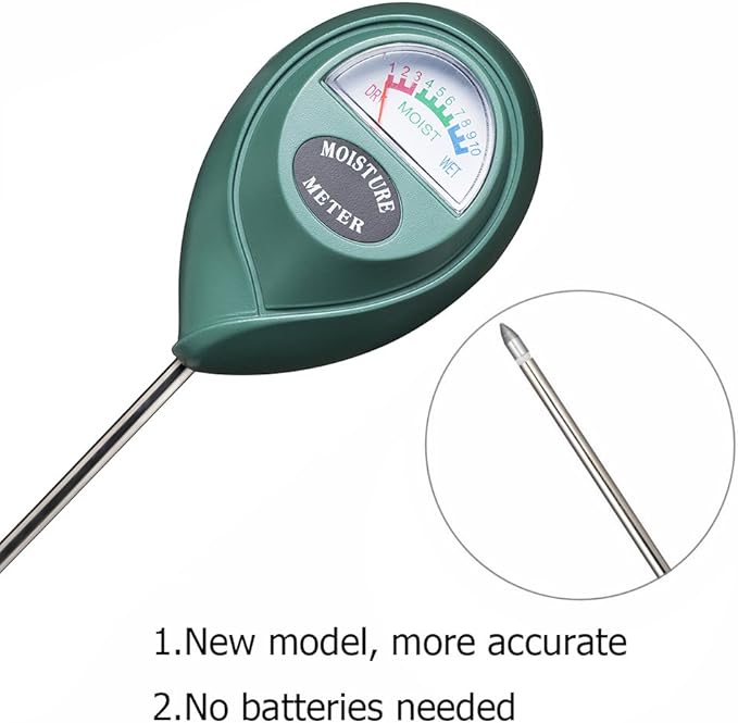 XLUX Soil Moisture Meter, Plant Water Monitor, Hygrometer Sensor for Gardening, Farming, Indoor and Outdoor Plants, No Batteries Required - Image 2
