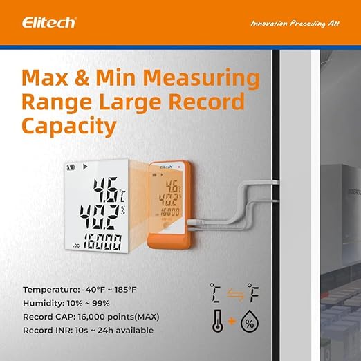 (Pack of 4) Multiuse Digital Temperature and Humidity Data Logger with Glycol (Range: -40 to 85°C) for Medicine, Vaccine Storage & Monitoring | Model: Elitech GSP-6 Pro - Image 7