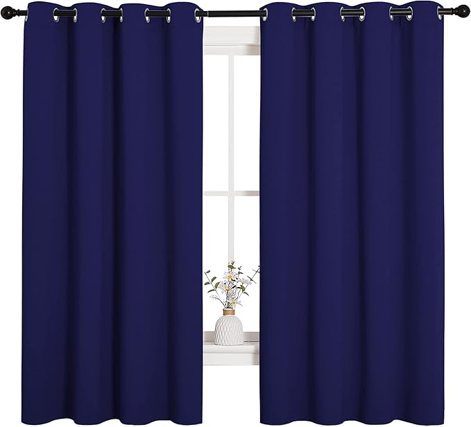 NICETOWN Blackout Draperies Curtains, All Season Thermal Insulated Solid Grommet Top Blackout Curtains/Drapes for Kid's Room (Royal Blue, 1 Pair, 55 x 68 inches) by NICETOWN