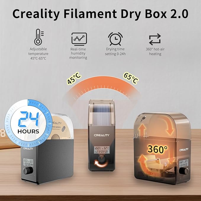 2025 New Creality Official Filament Dryer Box 2.0 with Fans-Christmas Gifts, Upgraded 1KG 3D Printer Material Dehydrator Keep Materials Dry During Printing Storage Drier for PLA PETG ABS TPU Nylon - Image 2