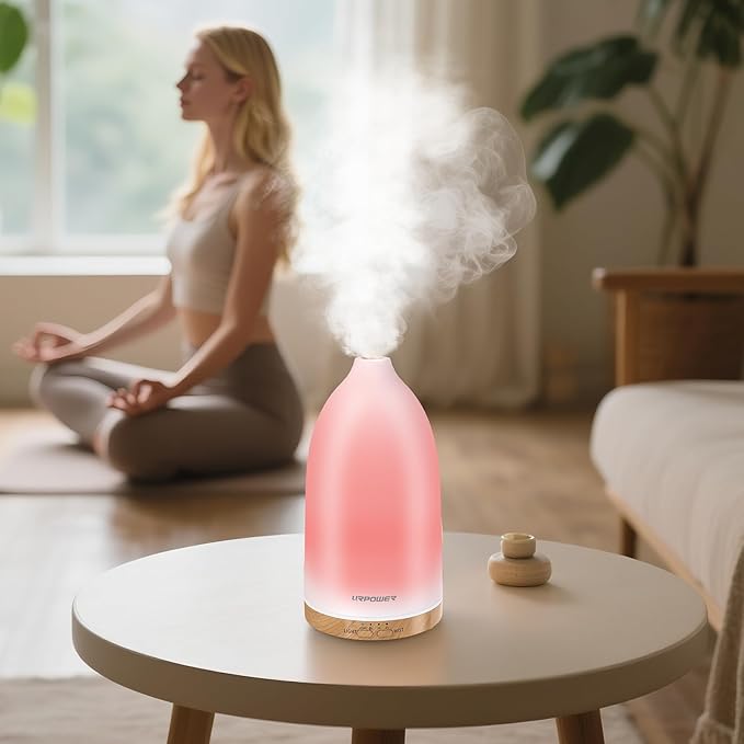 URPOWER Essential Oil Diffuser with 7 LED Color Changing Lights, Timer & Auto-Off - Ultrasonic Aromatherapy Fragrant Oil Humidifier Vaporizer Scent Diffusers for Home, Bedroom, Office, Yoga - Image 6