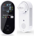 Plug in Carbon Monoxide and Natural Gas Detector, Combination Gas & Carbon Monoxide Detectors for Travel with Temperature Humidity Display, 4 in 1 CO and Gas Detector for Home/Travel(1 Pack) by KH+Alert