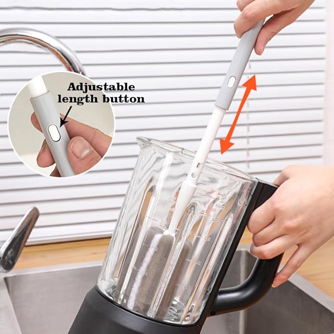 WAYUTO Portable Bottle Brush Set with Hanging Hole Blender Cleaning Brush Set Kitchen Cleaning Brush Set Travel Cleaning Brush Set for Mixers Bottles Containers Glasses Jars - Image 3