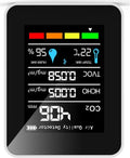 Fydun Air Quality Monitor Indoor, 5 in 1 Detector Portable Battery Operated Carbon Dioxide HCHO TVOC Temp Humi for Home, Grow Tent, Wine Cellar, Car by Fydun