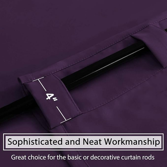 H.VERSAILTEX Blackout Curtains Thermal Insulated Window Treatment Panels Room Darkening Blackout Drapes for Living Room Back Tab/Rod Pocket Bedroom Draperies, 52 x 63 Inch, Plum Purple, 2 Panels - Image 9
