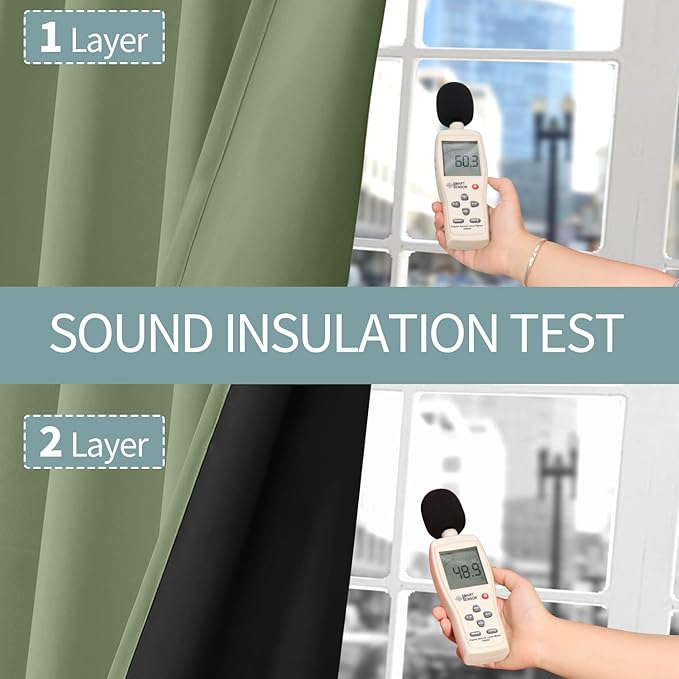BGment Grass Green Blackout Curtains for Bedroom Spring Curtains for Living Room 63 Inch Length 2 Panels Set, Thermal Insulated Full Room Darkening Soundproof Grommet Drapes (42 x 63 Inch, 2 Panels) - Image 4