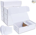 Trading-Card Storage Box, 8-Pack • 400 Count Corrugated Cardboard Storage Box with dividers & labels for TCG/Magic/Mtg storage and Collection, Horizontal by Leyzan