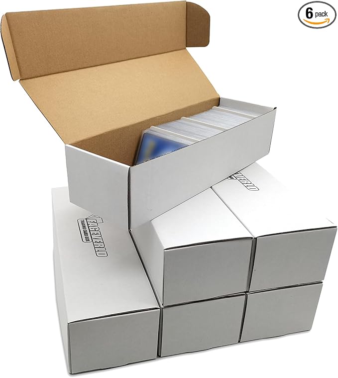 Trading Card Storage Box, Mtg Storage Box with Dividers, Cardboard Collector Box for TCG, Baseball Sports Cards, 6 Count by Fageverld