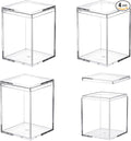 Acrylic Box Clear Display Box with Lid 4 Pieces Small Storage Square Cube Plastic Containers Jewelry Storage Candy Box Wedding Valentine's Day Party Favor Boxes 3.74x2.55x2.16Inch by LOVPLAY