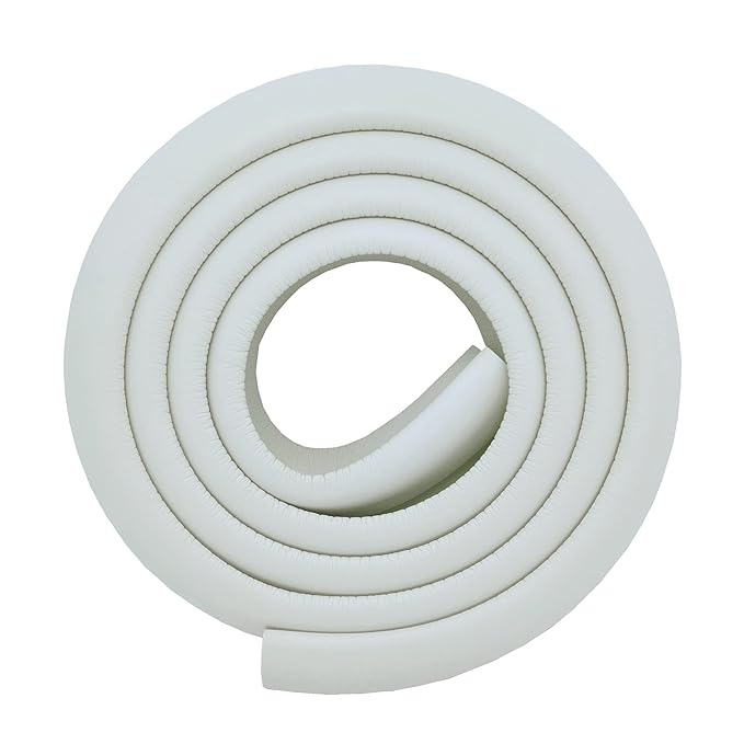 M2cbridge L Shape Extra Thick Furniture Table Edge Protectors Foam 6.5 Ft (Off White with 4 Corners) - Image 2