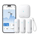 X-Sense 2.0 Indoor WiFi Hygrometer Thermometer, Hygrometer Indoor Humidity with App Control, Temperature Sensor for House, Gardening, Data Storage Export at No Charge, 3 Sensors & 1 Base Station by X-Sense