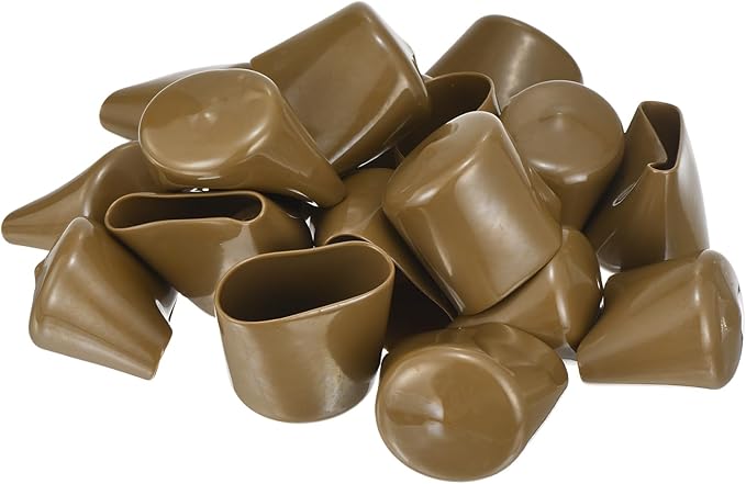 uxcell 20pcs Rubber End Caps 42mm(1 5/8") ID Vinyl PVC Round Tube Bolt Cap Cover Screw Thread Protectors Light Brown - Image 4