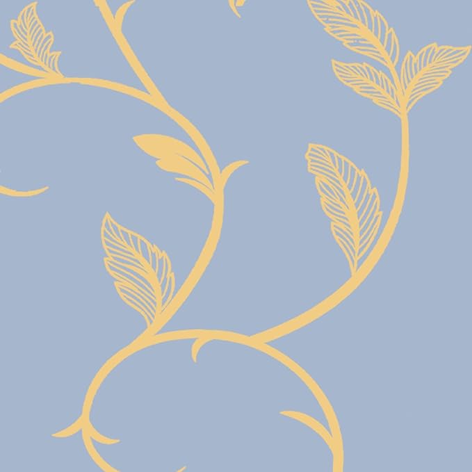 BUHUA Blackout Curtains Gold Foil Print Flower Vine Grommet Drapes, Room Darkening Thermal Insulated Curtains, Noise Reducing Blackout Curtain for Bedroom, Blue, 52Wx84L, 2 Panels - Image 8