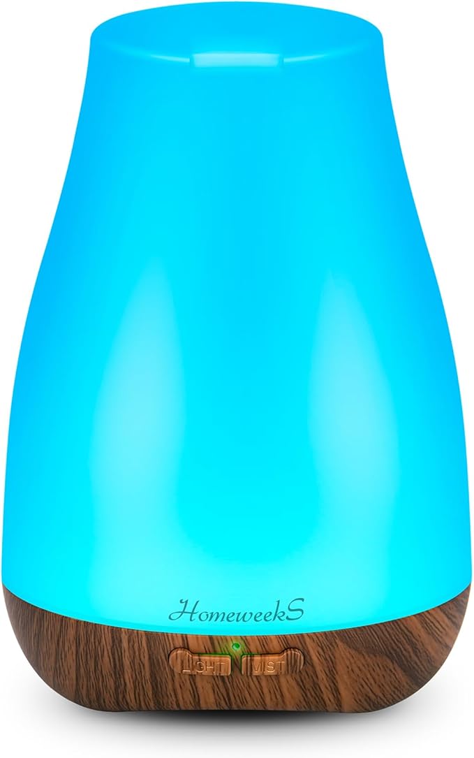 Aromatherapy Essential Oil Diffuser for Room: Air Humidifier Aroma Scent Cool Mist Diffusers Colorful Light Cute Mini Small Waterless Auto Off Ultrasonic for Home Bedroom by Homeweeks