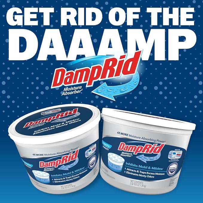 DampRid Hi-Capacity-Moisture Absorber Bucket, Fragrance Free, 2 lb. 15.5 oz. & Moisture-Detection Strip, Attracts & Traps Excess Moisture, 2 Count (Pack of 2) - Image 10