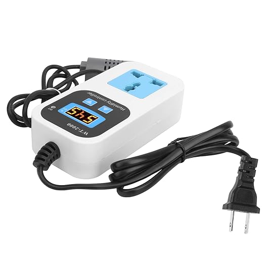 Digital Humidity Controller Humidity Detector Controlling Device, Air Humidity Controller with LCD Display, Humidity Moisture Controlling Switch Socket for Home Warehouse Greenhouse(US Plug) - Image 4