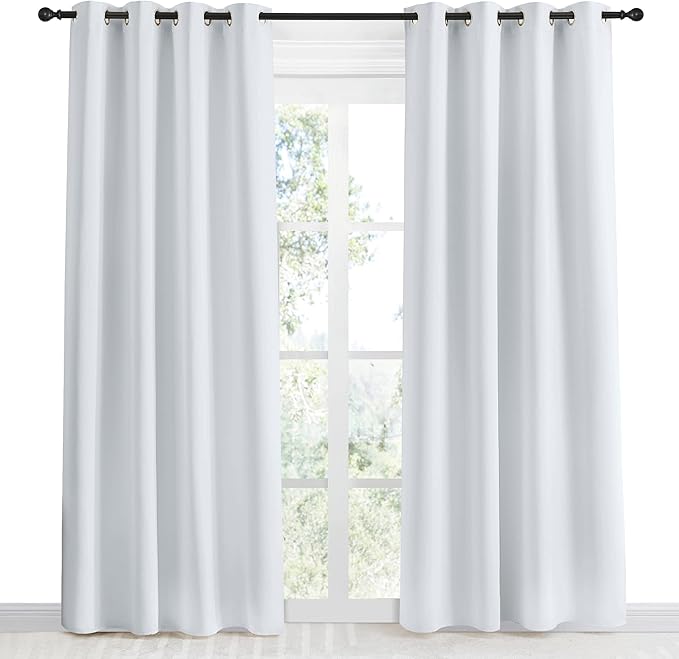 NICETOWN Room Darkening Window Curtain Panel, 55x86 inches, 1 Pack, Cloud Grey Color, Solid Thermal Insulated Blind Privacy Drape for Bedroom - Image 2