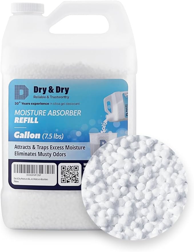 Dry & Dry Moisture Absorbers Refill Beads (7.5 LBS) - Dehumidifiers for Home Dehumidifier for Basement Small Dehumidifiers Dehumidifiers, Moisture Absorber Refill, Fragrance Free by DryDry