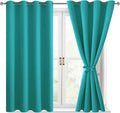 Hiasan Blackout Curtains for Bedroom, 52 x 54 Inches Long - Thermal Insulated & Energy Saving Window Curtains for Living Room, 2 Drape Panels Sewn with Tiebacks, Peacock Teal by Hiasan